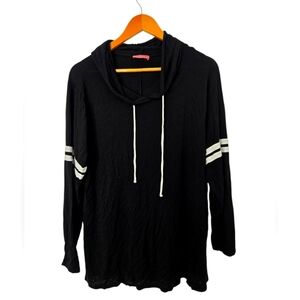 Ragdoll Black Hooded Tee with White Stripes Size 2x